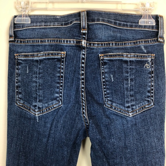 Rag & Bone Distressed Raw Hem Skinny Jeans - Picture 6 of 8